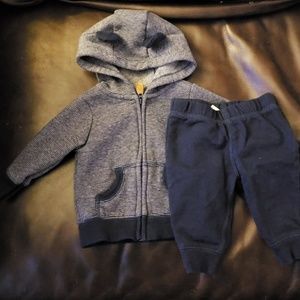 Zip up sweatshirt and pull on pants